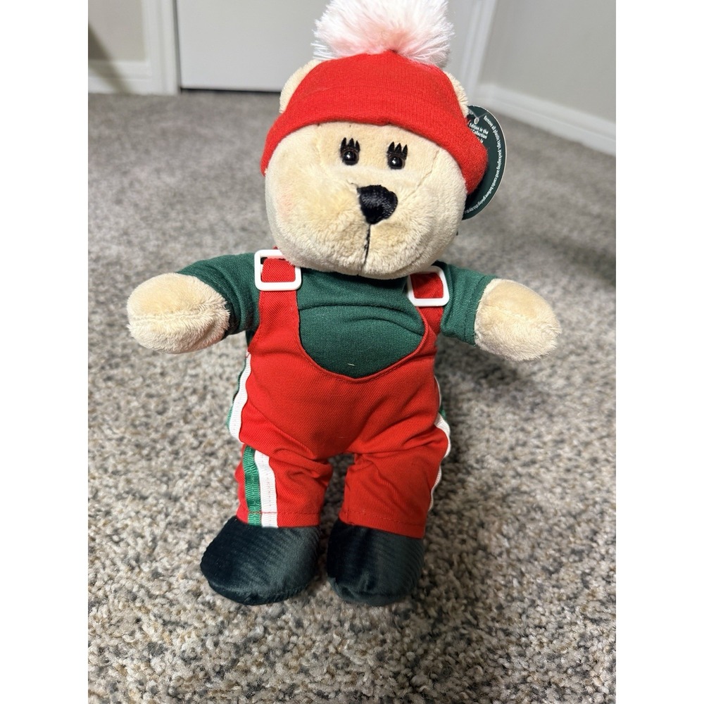 Starbucks 2019 Bearista Bear Boy Christmas Holiday 10" Plush Green Red Ski